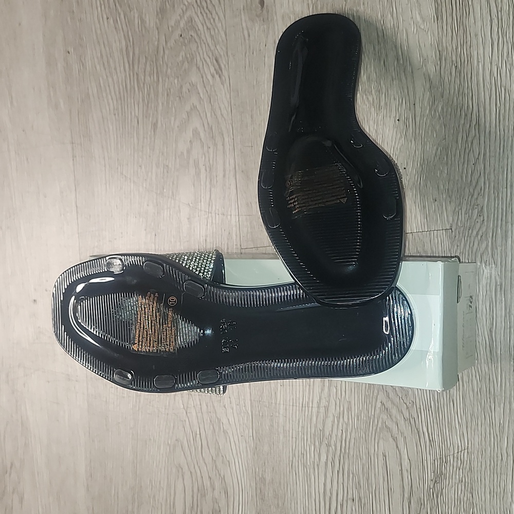 Weeboo Silver Rhinestone Slide Sandals - Picture 3 of 3